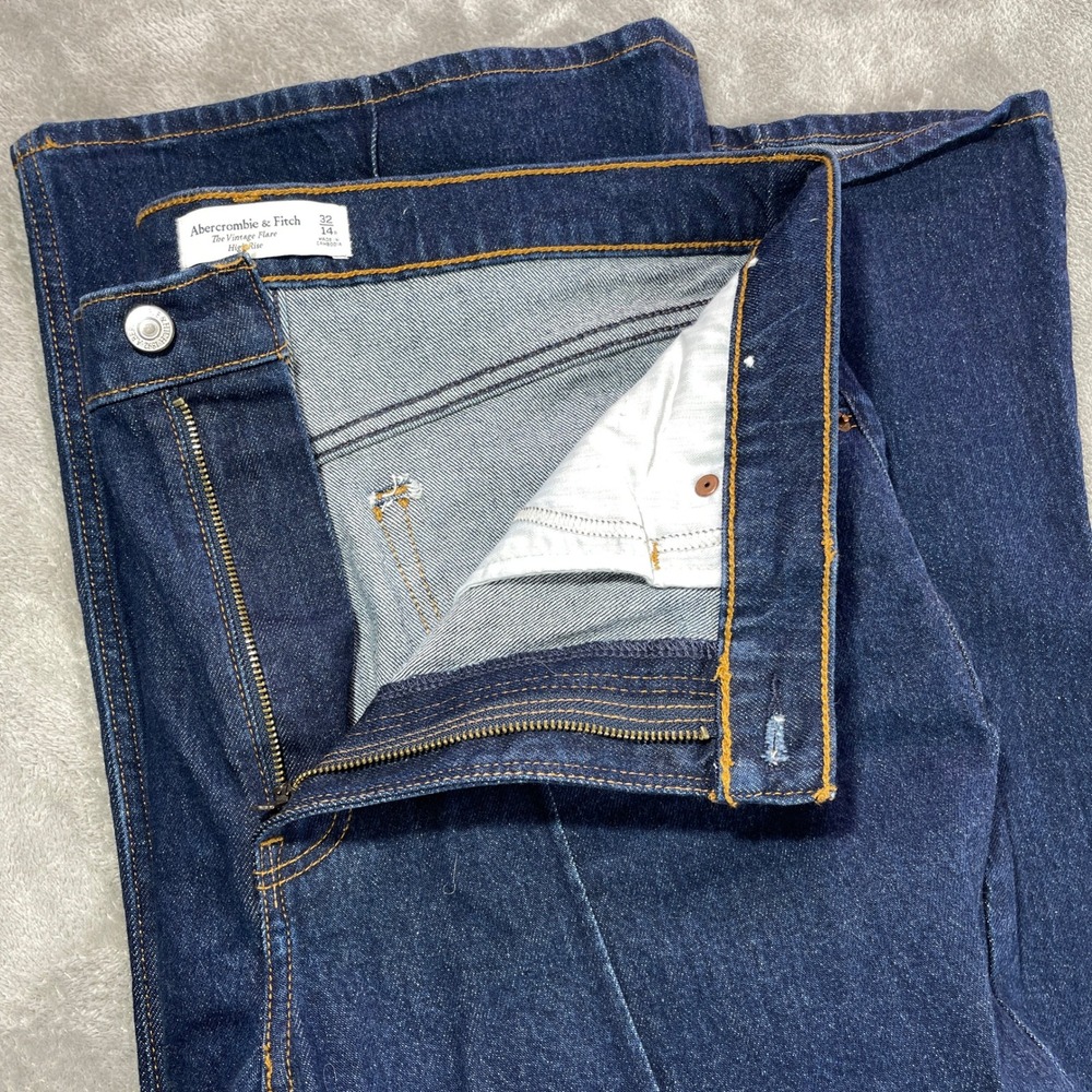 Abercrombie & Fitch The Vintage Flare Jeans Women 14R Dark Wash High Rise Seam‎